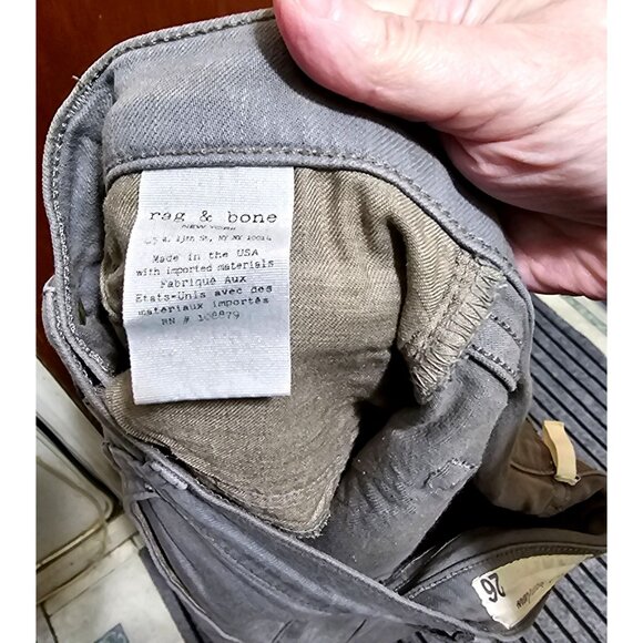 Rag & Bone Gray Slim Fit Jeans Womens Size 26 Mid-Rise Stretch Denim 5-Pocket De - Picture 7 of 12